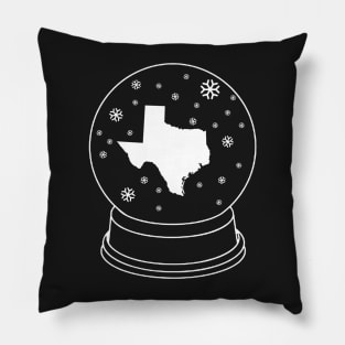 Texas in a Snowglobe Texas Winter 2021 Snovid Pillow