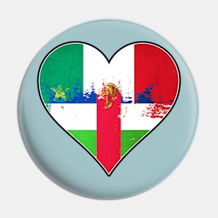 Mexican and Central African Heart Mix Heritage Flag Pin