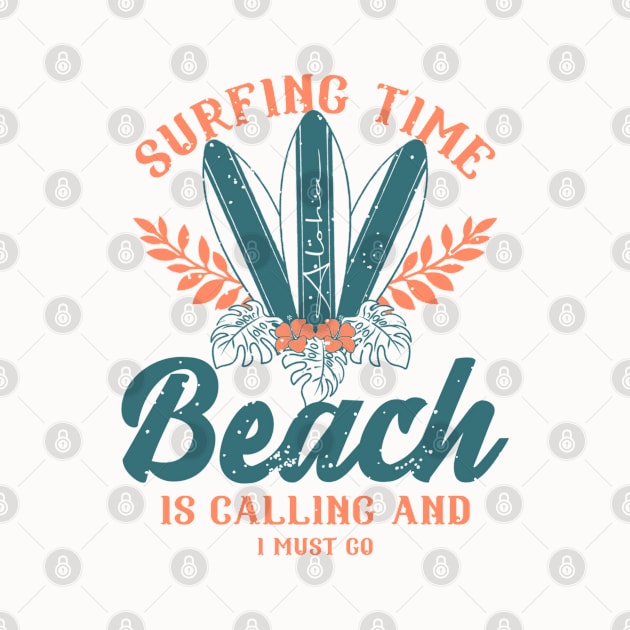 Beach Surfboard Summertime  Tropical - Beach is Calling and I must go by Sassee Designs
