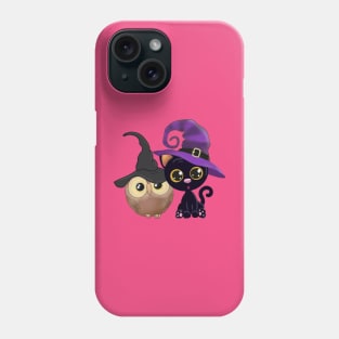 A Cat And An Owl Phone Case