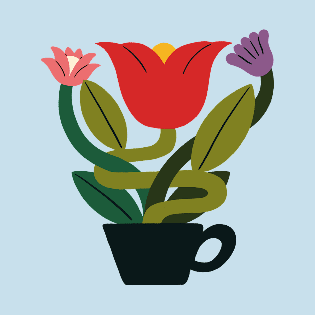 Flower in a cup by Hellofunnypeople