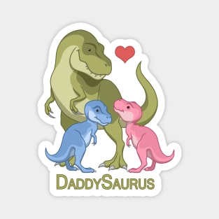 DaddySaurus T-Rex Father & Twin Boy Girl Dinosaurs Magnet