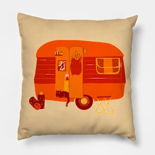 Retro Camper Cat Pillow