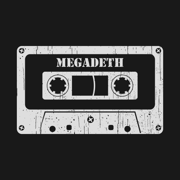 Megadeth - Vintage Cassette White by FeelgoodShirt