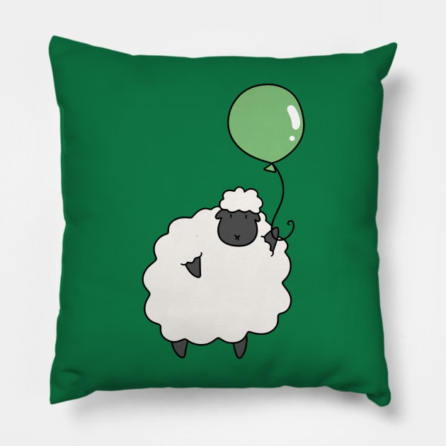 Green Balloon Sheep Pillow by saradaboru