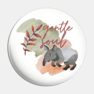 Gentle Soul Watercolour Tapir Pin