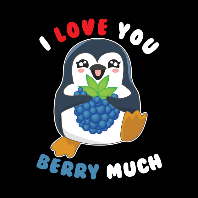 I Love You Berry Much Cute Penguin I Love You Pun by theperfectpresents