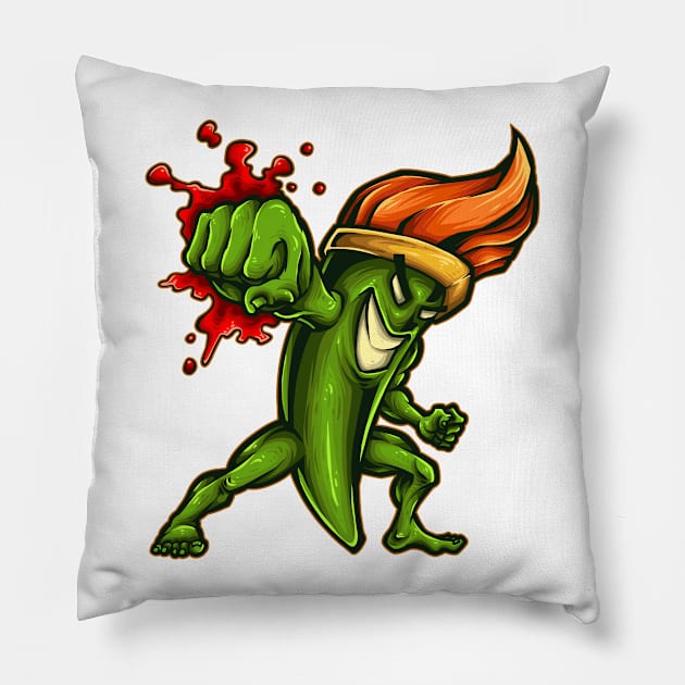 Brush Fighter Pillow by GoshaDron