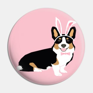 Tri Corgi Easter Bunny Pin