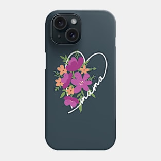 Mama Heart Floral Gift for Mom Phone Case