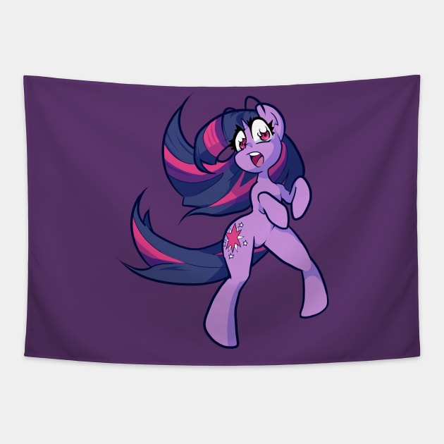 Surprised Twilight Unicorn Tapestry by kizupoko