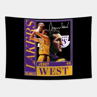 Jerry West Mr Clutch Basketball Legend Signature Vintage Retro 80s 90s Bootleg Rap Style Tapestry