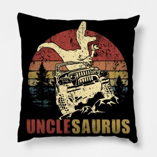 Vintage Jeep T-Shirt UncleSaurus Jeep Gift Pillow