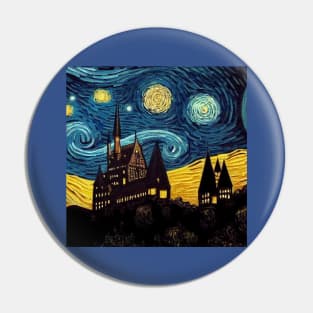 Starry Night Wizarding School Van Gogh Pin