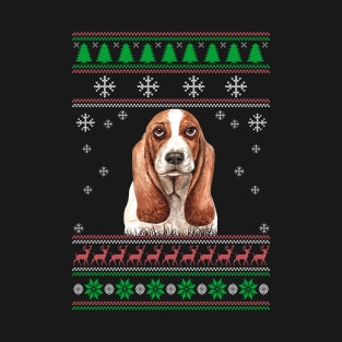 Basset Hound Ugly Christmas Sweater Funny Dog Lover Owner Gifts T-Shirt