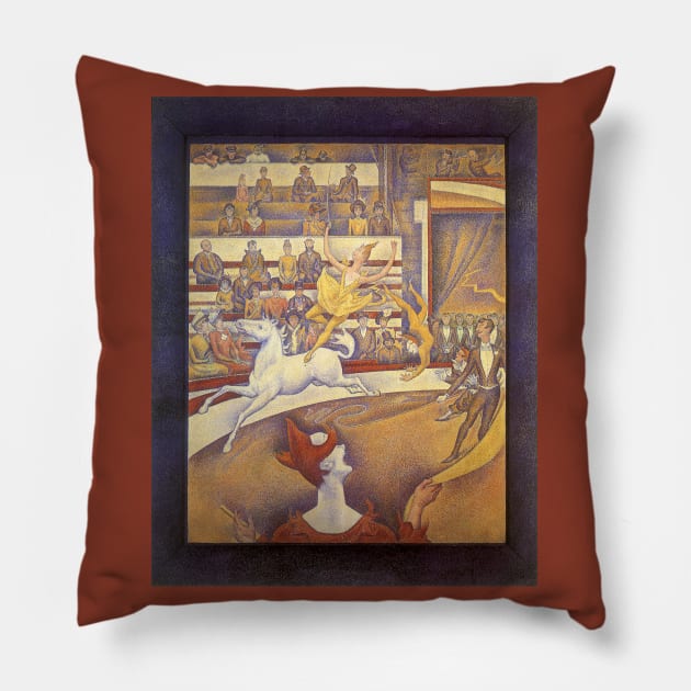 The Circus by Georges Seurat Pillow by MasterpieceCafe