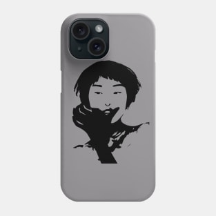 black portrait design Phone Case