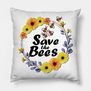 Save The Bees Project Nature Earth Global Warming Pillow