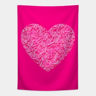 Pink Sprinkles Candy Photo Heart Tapestry