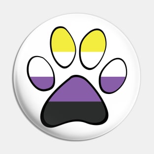 Non-Binary Pride Paw Pin