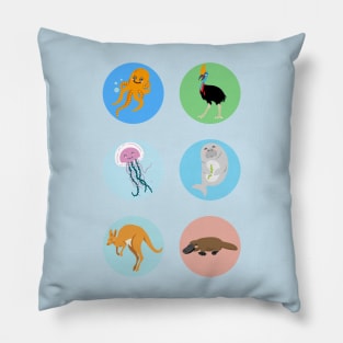 Happy Australian Animals Pillow