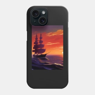 OUTWARD BOUND SQUARE RIGGED VESSEL AT SUNRISE Phone Case