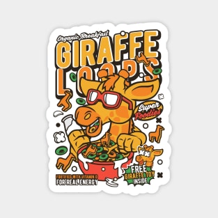 Retro Cartoon Cereal Box // Giraffe Loops // Funny Vintage Breakfast Cereal Magnet