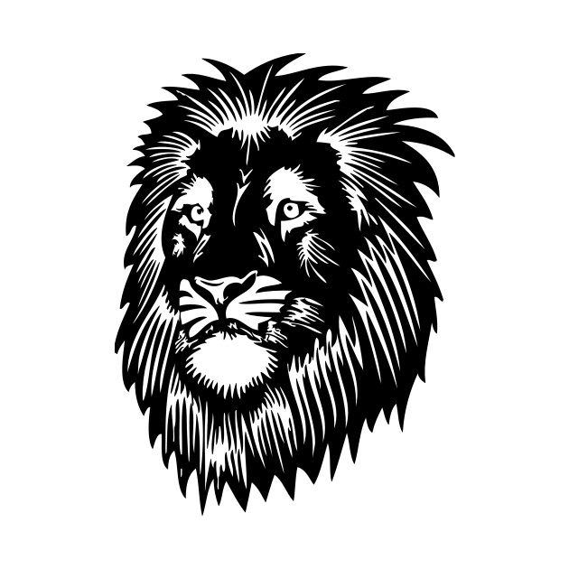 Download Lion Head Face Silhouette - Lion Face - T-Shirt | TeePublic