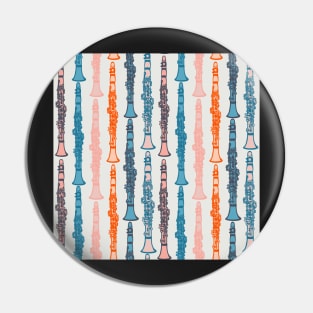 Clarinet parade pattern in vintage colours Pin