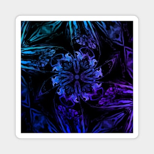 Blue Ombre Floral Flower Goth Magnet