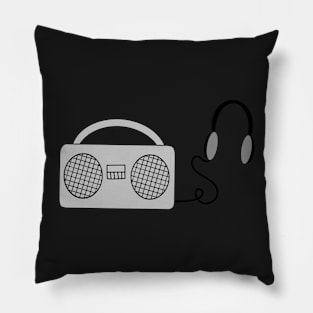 Stereo with headphones Pillow