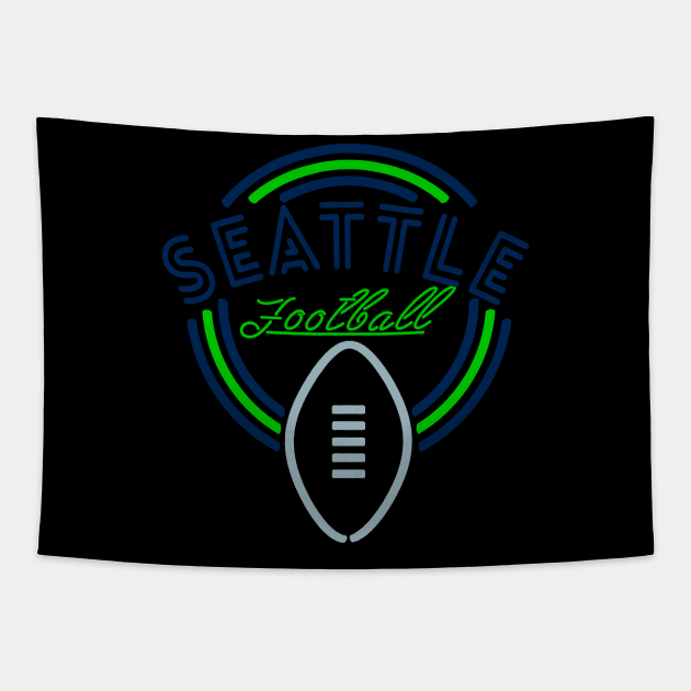 Neon Sign Seattle Football Tapestry by MulletHappens