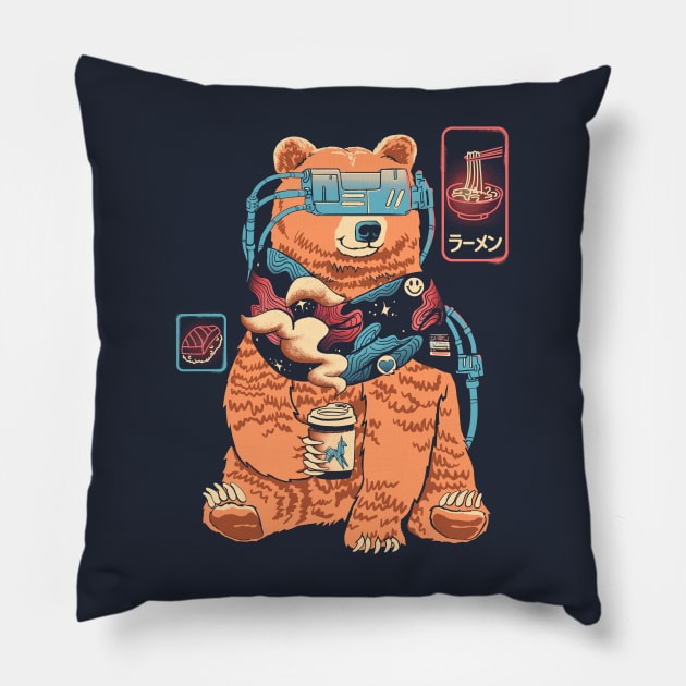 CYBEARPUNK Pillow by Elan Harris