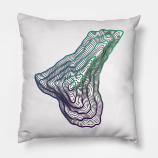 Contour map of Mount Everest purple and green Pillow