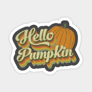 Hello Pumpkin Retro Fall Graphic Magnet