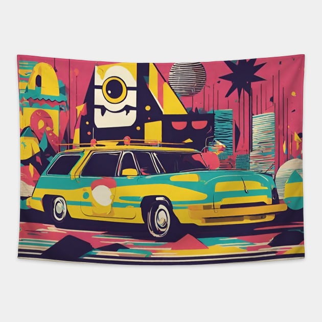 Muscle Car V2 Tapestry by CurlyLamb