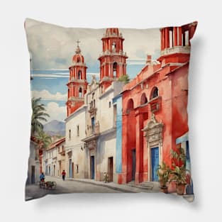 Tlatlauquitepec Puebla Mexico Vintage Tourism Travel Pillow