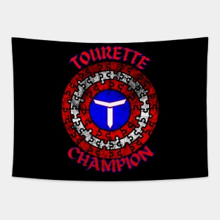 Tourette Champion Hero Shield Tapestry