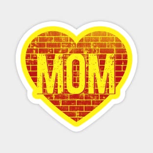 Wall of Moms Mom on Brick Heart Magnet