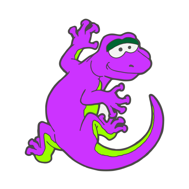 Smiley Gecko Children's Climbing Lizard Cartoon by Bartlett Art Works