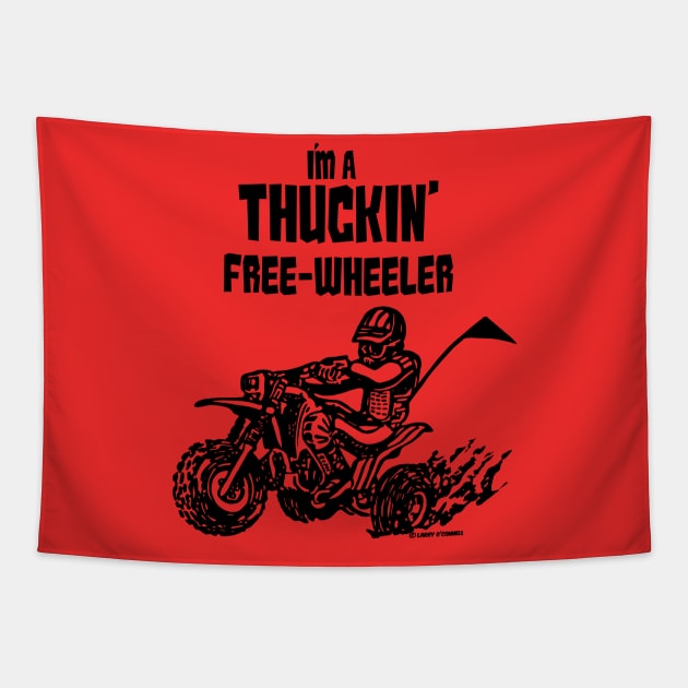 Thuckin' Free-Wheeler (black) Tapestry by Lawrence of Oregon