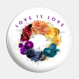 Love is Love - Rainbow wreath - LGBTQ Pin