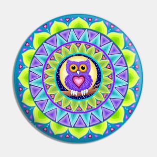 Little Purple Owl Mandala Pin