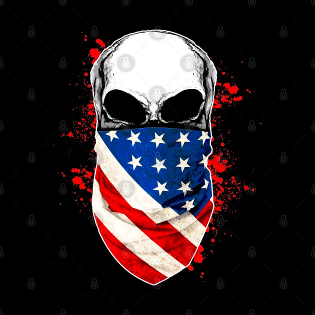 skull bandanas american usa flag by Collagedream