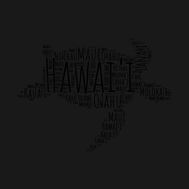 Hawaiian Islands Sea Turtle Word Art by peachycrossing