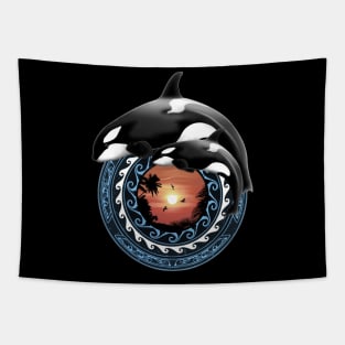 Orca Killer Whales Tapestry