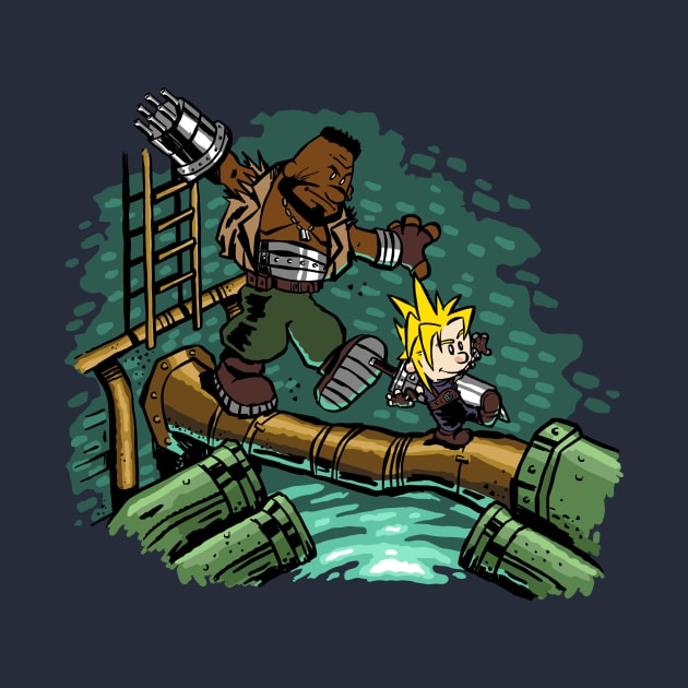 Barret and Cloud by demonigote