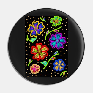Neon Flower Pattern Pin