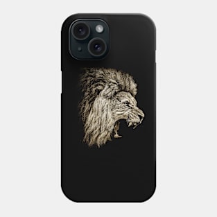 Courageous King: Lion's Fearless Spirit Embodied on Graphic Tee Phone Case
