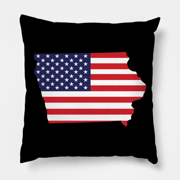 Iowa State Shape Flag Background Pillow by anonopinion